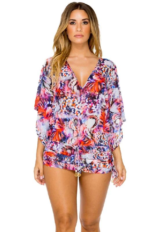 CIENFUEGOS - Cabana V Neck Dress • Multicolor