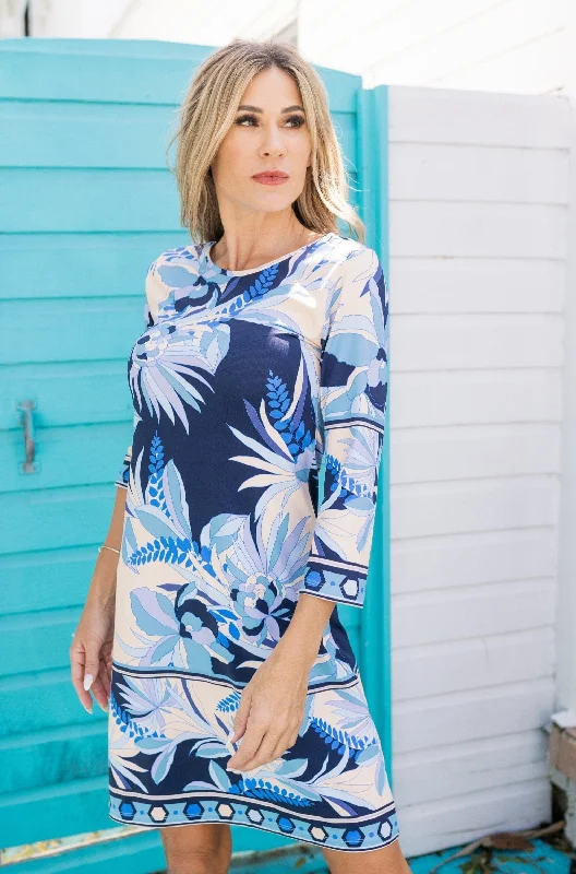 Daphne Dress Azur Jungle