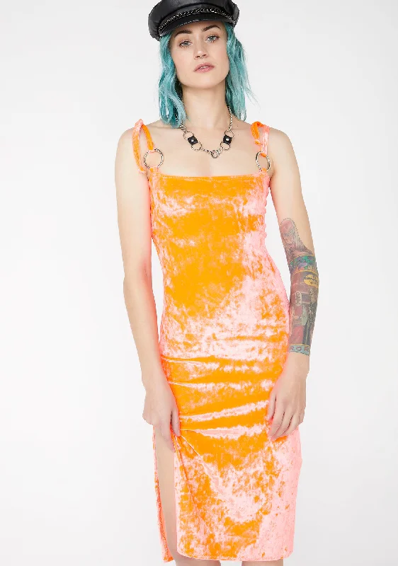 Fire Velvet O-Ring Dress