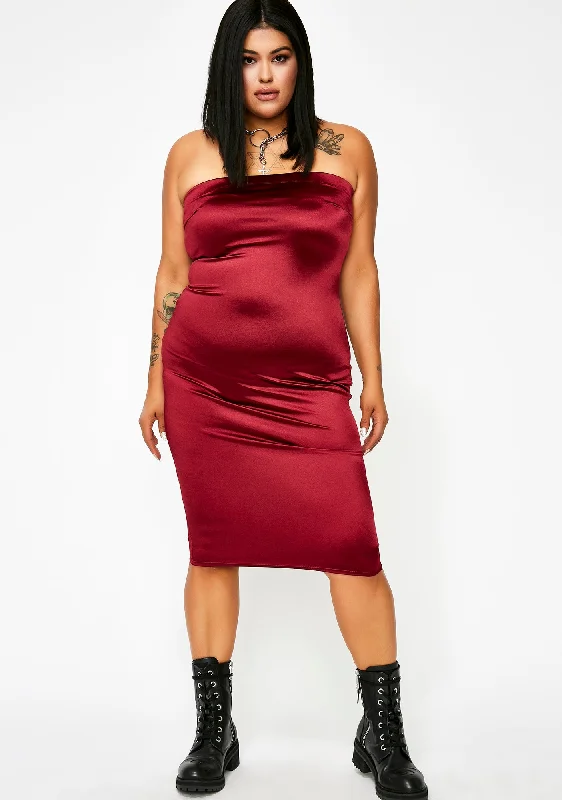 Wine Stunna Girl Satin Dress