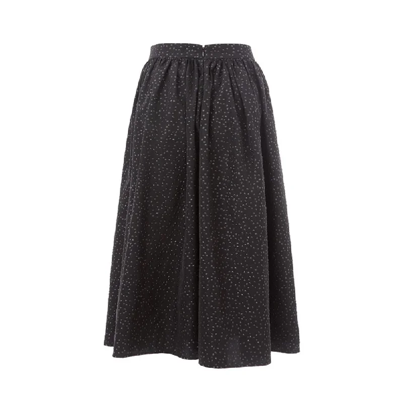 Lardini Elegant Black Polyethylene Midi Skirt wrap skirt elegant